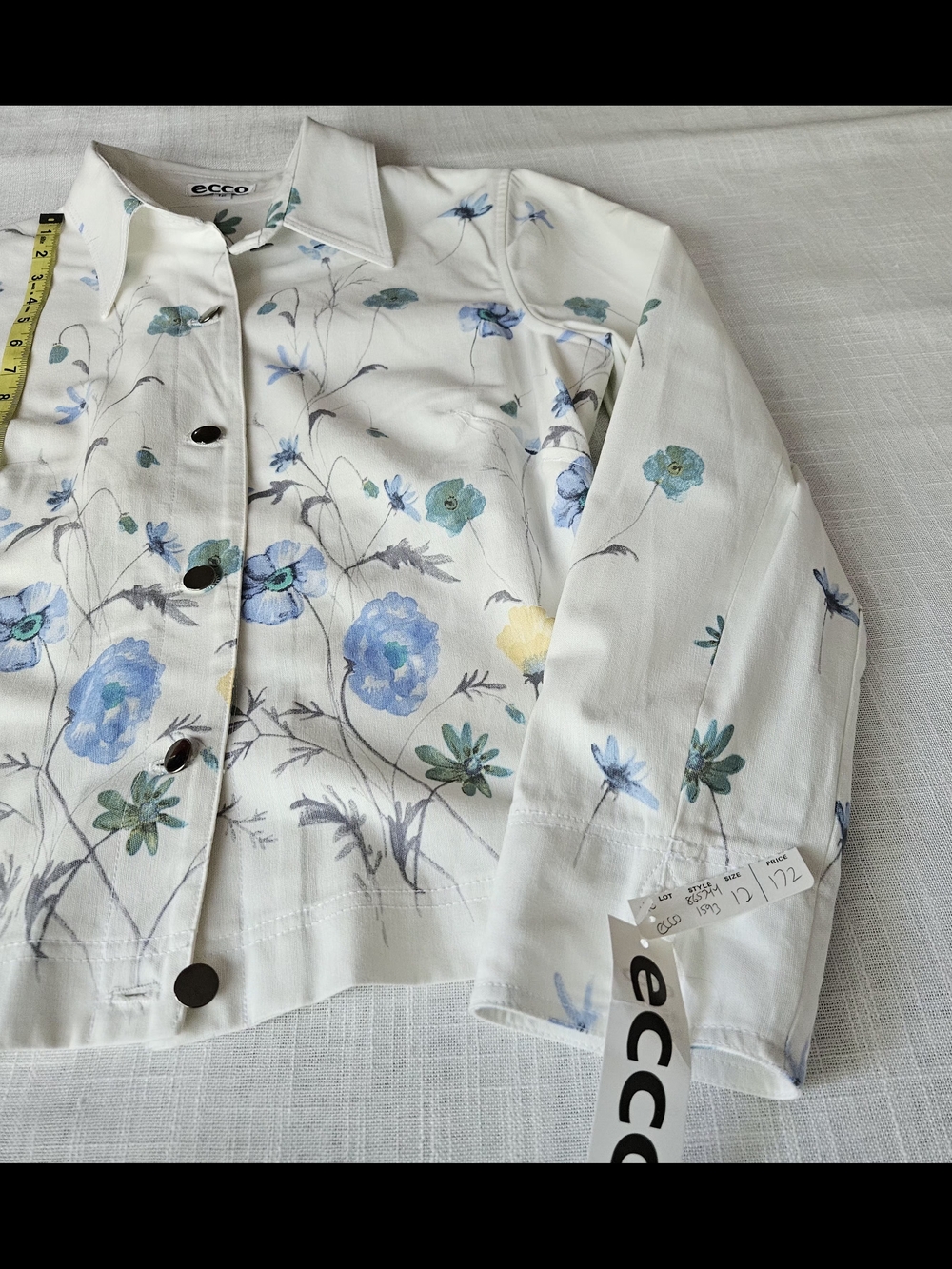 "Vintage ECCO Floral 2 Piece Pants Suit Set Size 12 NWT - Picture 11 of 16